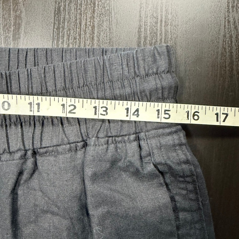 Quince European Linen Wide Leg Pants Womens Black Drawstring Minimalist Size M - Picture 11 of 13